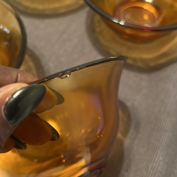 Vintage Amber Glass Bowls (5)